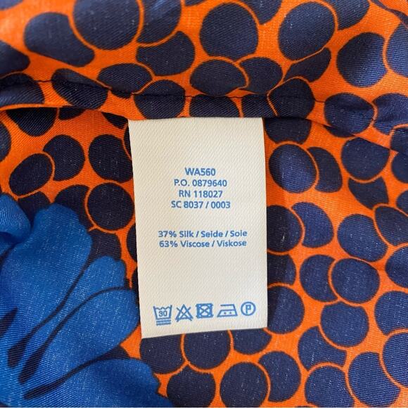 Boden Silk Blend Floral Dot Print Cap Sleeve Top Blouse Multicolor Colorful Sz 2 - Picture 6 of 7